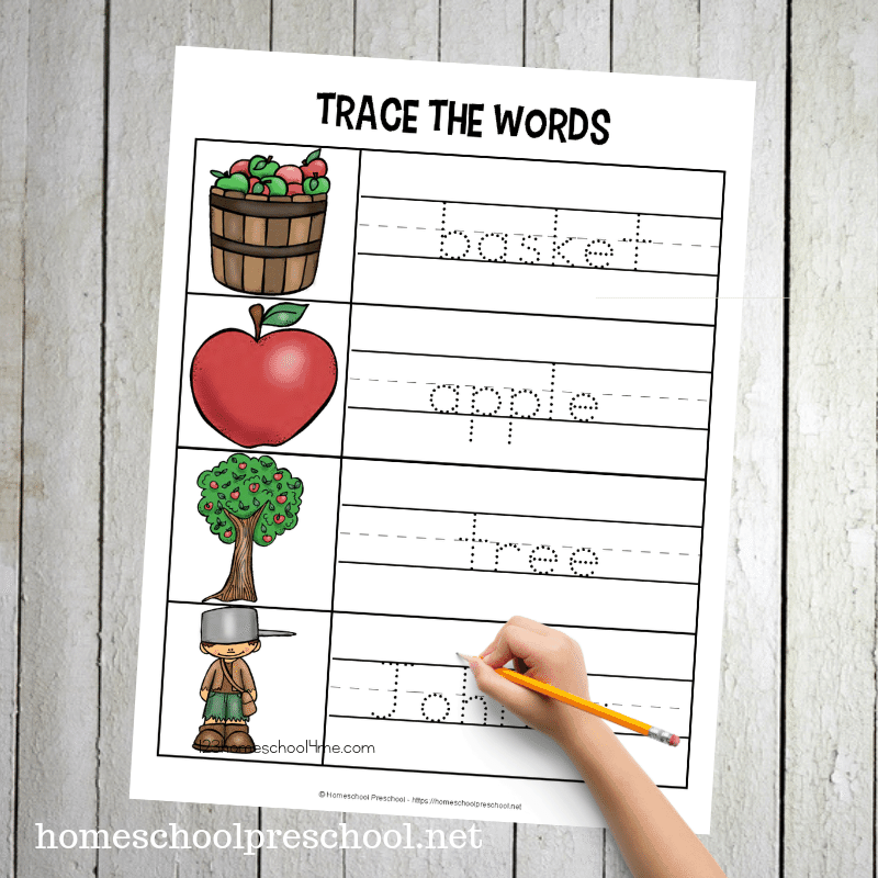 Whether you're celebrating Johnny Appleseed Day or supplementing your apples preschool theme, don't miss this free Johnny Appleseed preschool activity pack!