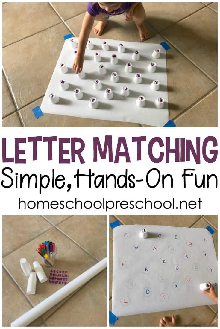 You won't believe how easy it is to set up this hands-on letter matching game for preschoolers. Kids will work on letter recognition and motor skills, as well