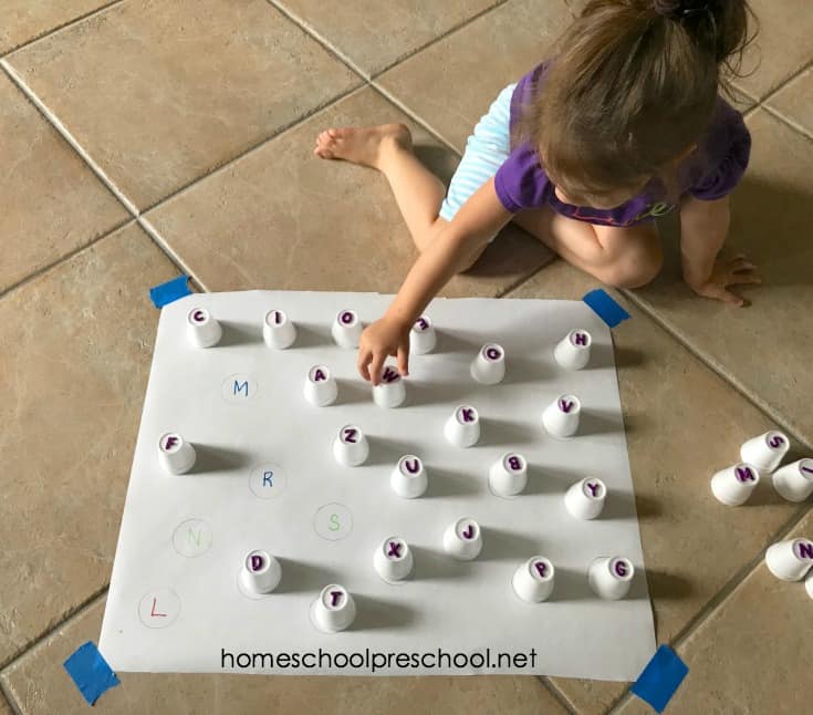 You won't believe how easy it is to set up this hands-on letter matching game for preschoolers. Kids will work on letter recognition and motor skills, as well.