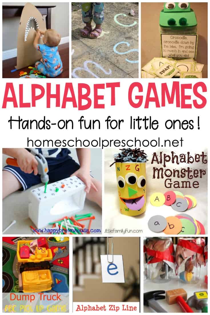 These hands-on alphabet games for preschoolers are perfect for teaching letter recognition, ABC order, and beginning sounds.