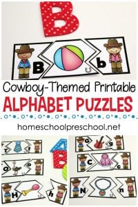 Wild West Themed Alphabet Puzzle Printables