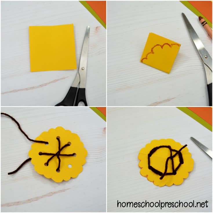 easy-sunflower Fine Motor Paper Plate Scarecrow Craft