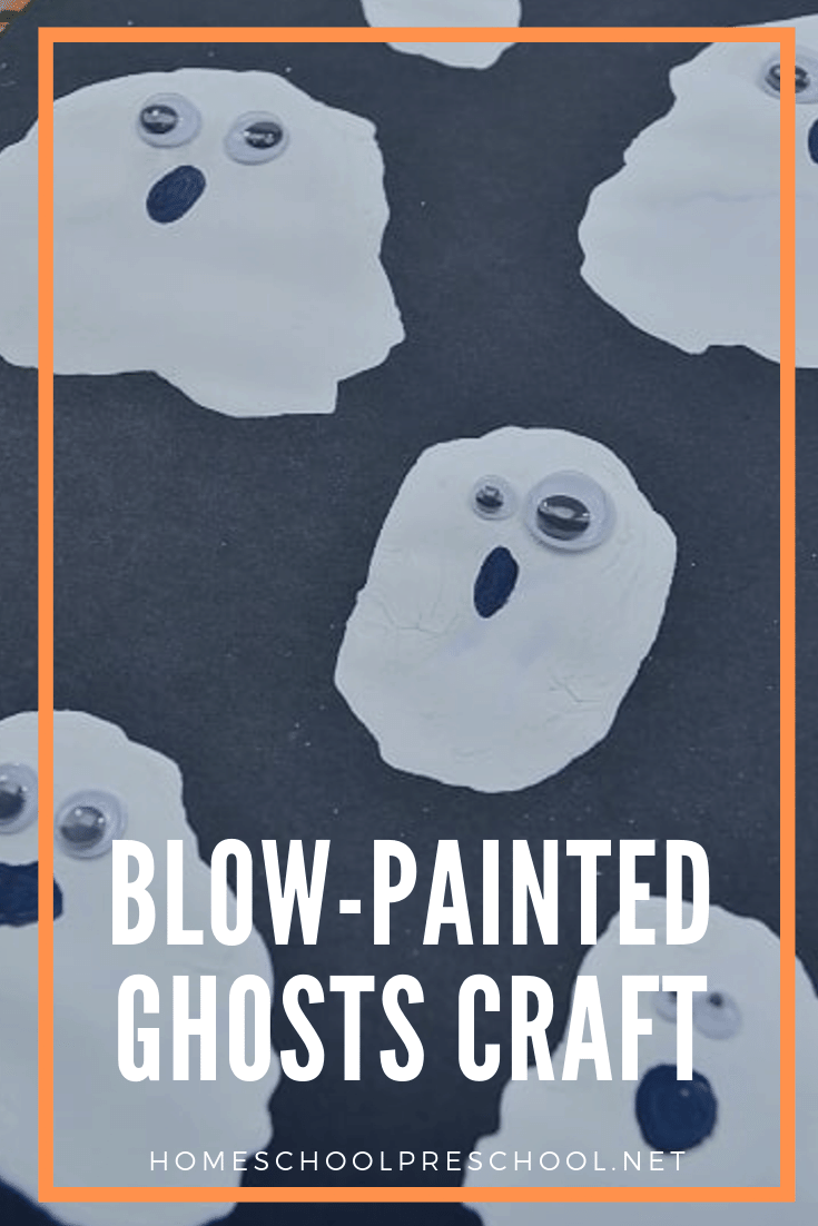 Are you looking for a new preschool Halloween craft to do this month? Check out this blow painted ghost your preschoolers will love!