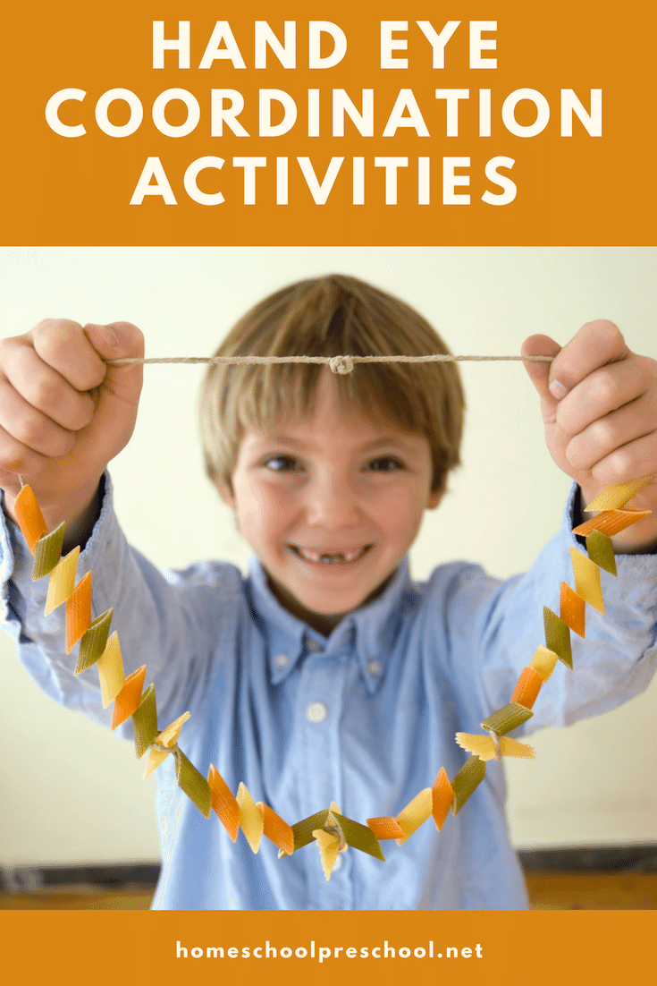Come discover fourteen activities to strengthen hand eye coordination for toddlers and preschoolers. All of these hands-on hand eye coordination activities feature play-based learning!