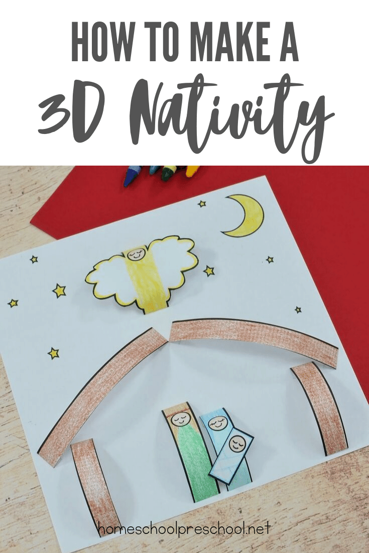 3D Paper Nativity Craft for Kids