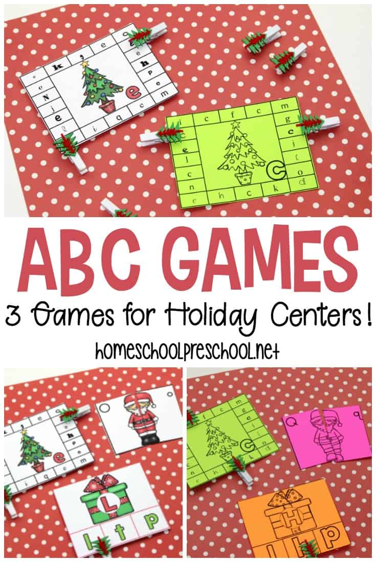Looking for some seasonal alphabet games? I've got three Christmas-themed alphabet games for kindergarten and preschool you don't want to miss!