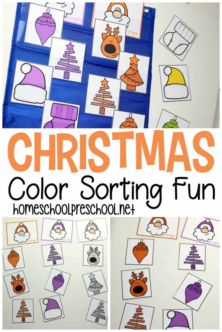 Inspire your preschoolers to practice color recognition with this Christmas color sorting printable! They'll sort Christmas items by color - eleven of them.