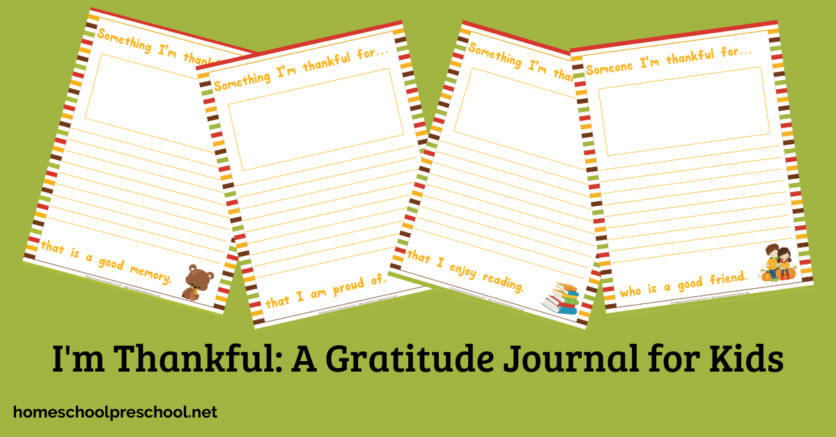 Encourage an attitude of gratitude in your kids with this "I'm Thankful" gratitude journal for kids. It's perfect for kids of all ages this Thanksgiving season!