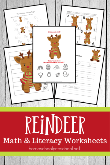 Preschool Reindeer Printable Activities for Christmas
