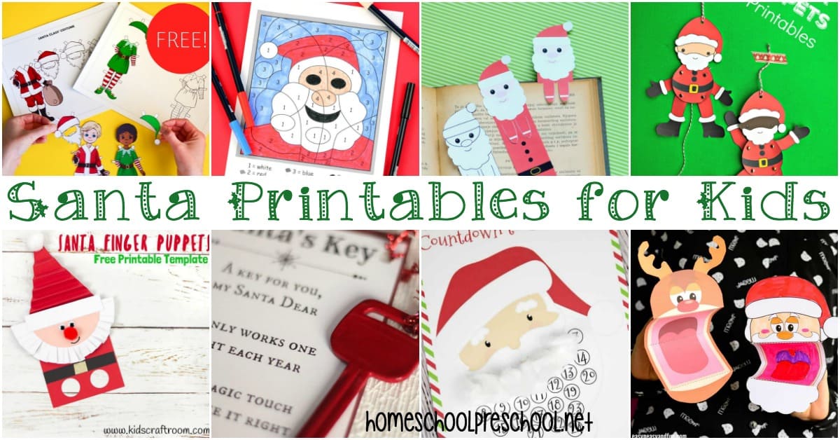 Little ones will love these Santa printables for kids! Worksheets, activities, STEM, and much more. Add them to your Christmas activities for preschool.