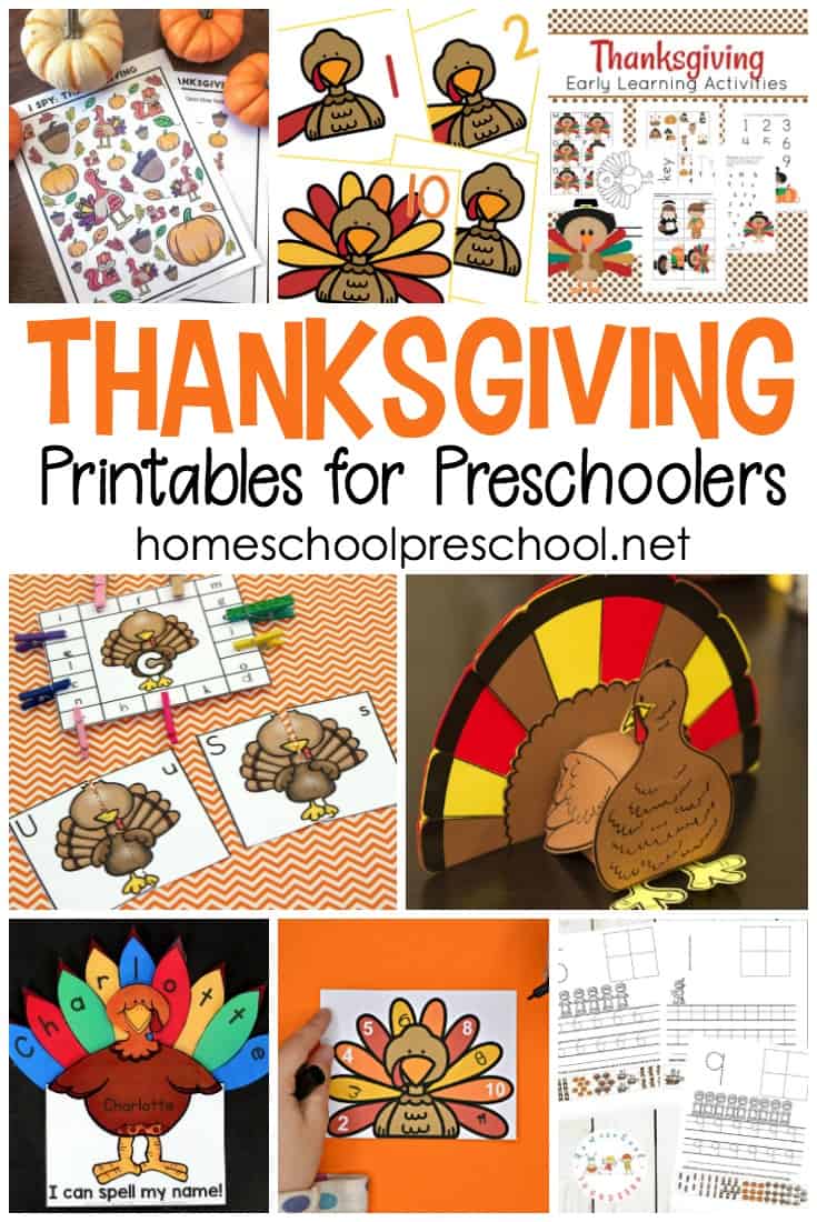 These Thanksgiving printables for preschoolers feature crafts and learning activities that are sure to keep your young ones engaged throughout the holiday season.
