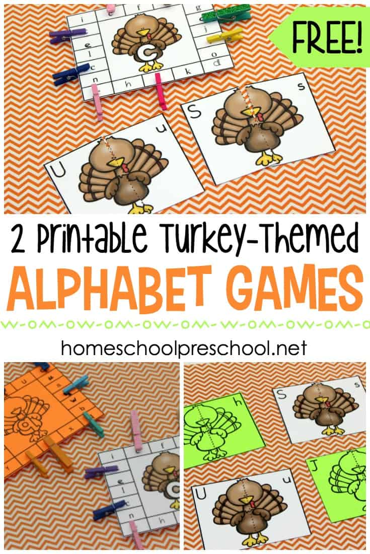 Looking for new alphabet games for preschoolers? Don't miss these turkey-themed alphabet games that are perfect for your lessons this Thanksgiving!