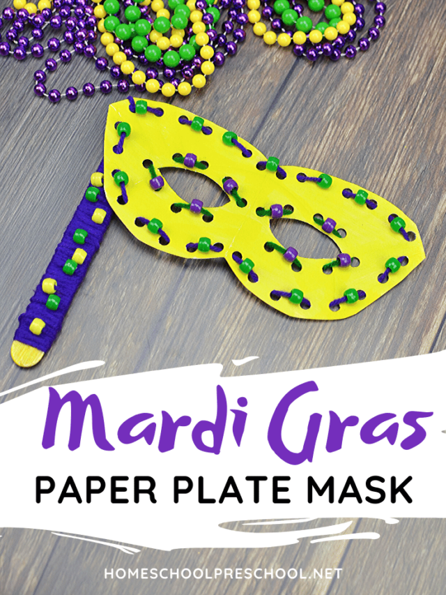 Mardi Gras Mask Paper Plate Craft for Kids Story