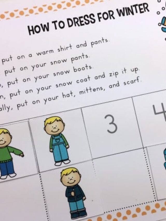 How to Dress for Winter Sequencing for Preschoolers Story
