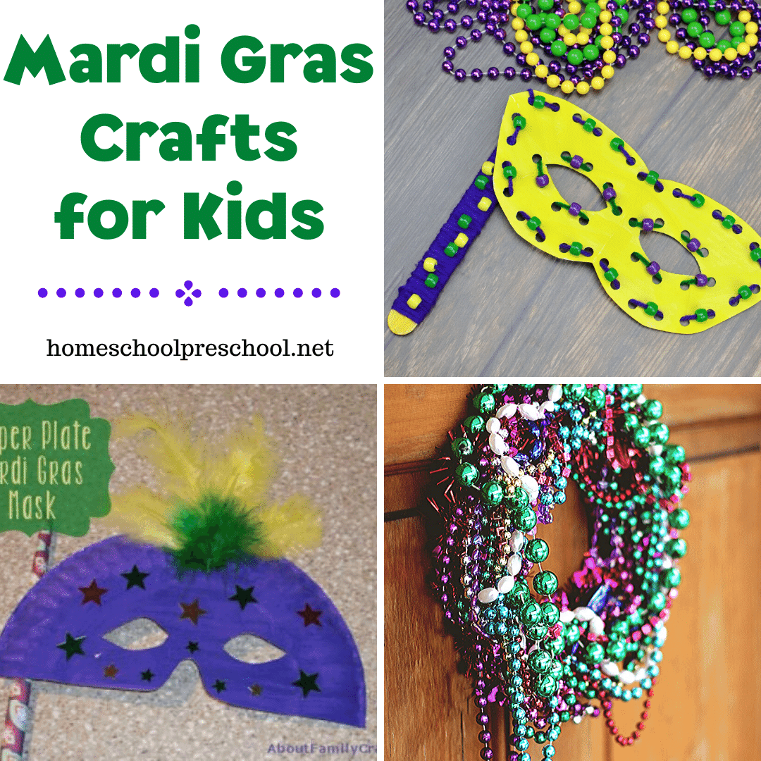 These 11 Mardi Gras crafts for kids are just what you need to create a celebration fit for a king or queen! Start the festivities with beads, masks, and more!