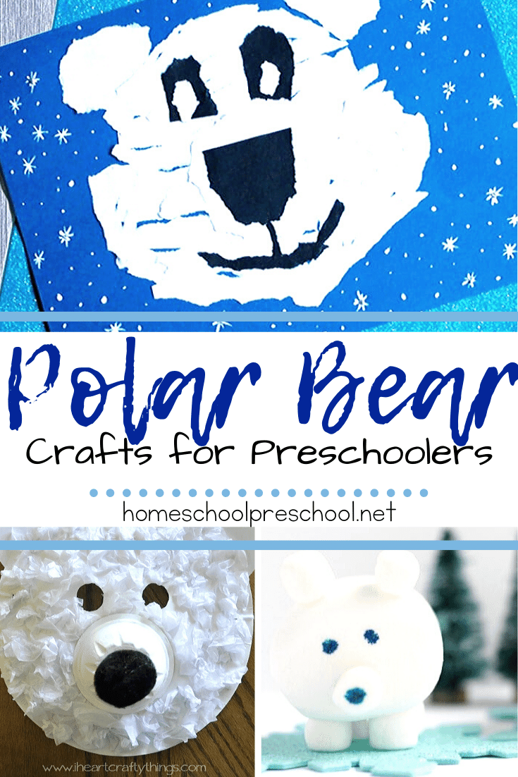 Winter is a great time of year to study polar bears with your little ones. When you do, add one or  more of these polar bear crafts for preschoolers!