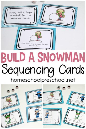 How to Build a Snowman Sequence Card Printables - Homeschool Preschool