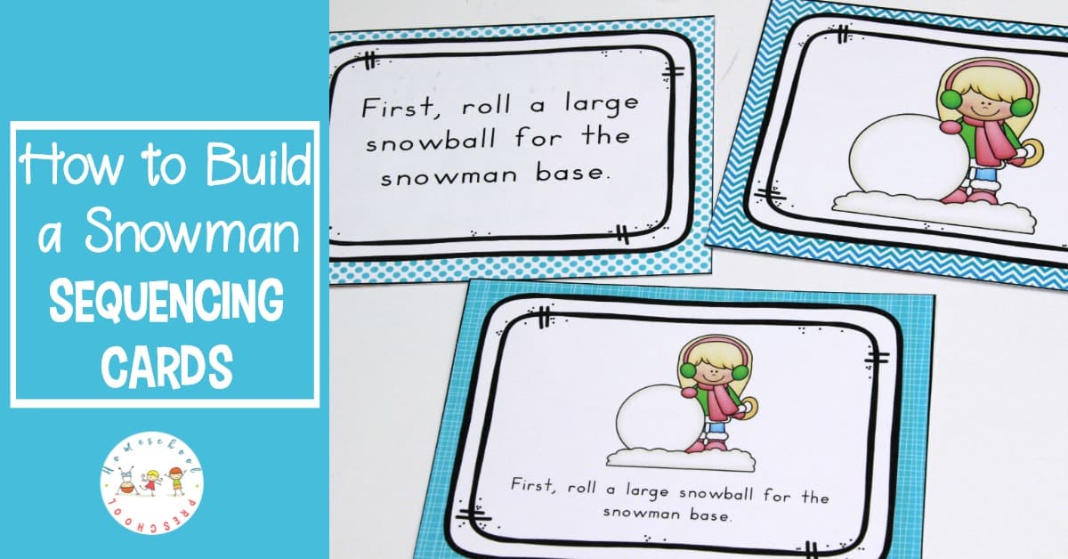 This winter, preschoolers can practice sequencing with this set of "how to build a snowman" sequence card printables. They're perfect for your winter lessons.