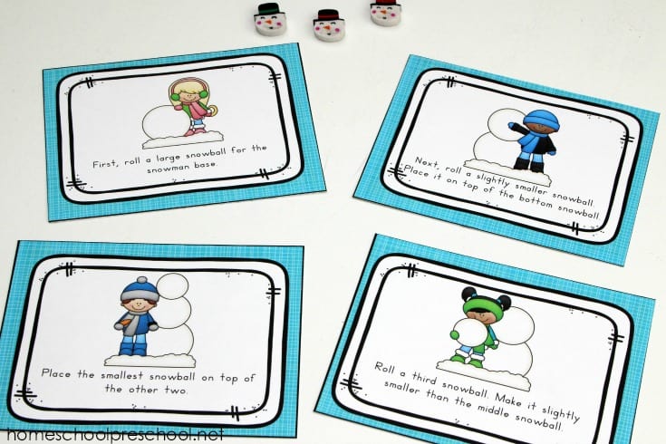 snowman-sequencing How to Build a Snowman Sequence Card Printables