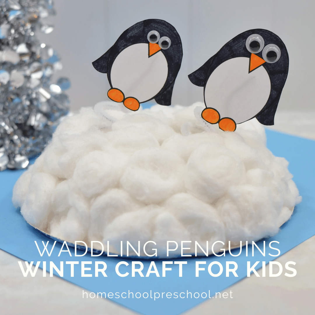 Are you looking for a new winter craft to do with your little ones? Don't miss this waddling penguin preschool craft! It's perfect for young crafters.