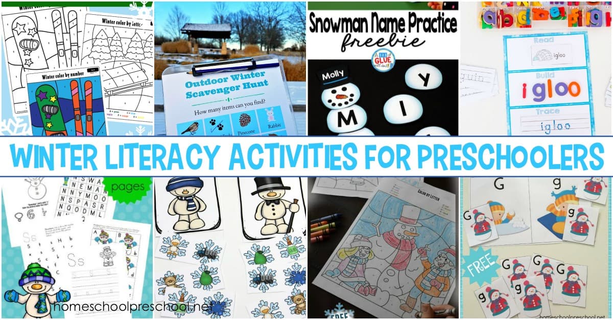 Focus on letter recognition, handwriting, and more with this wonderful collection of winter literacy activities for preschoolers!