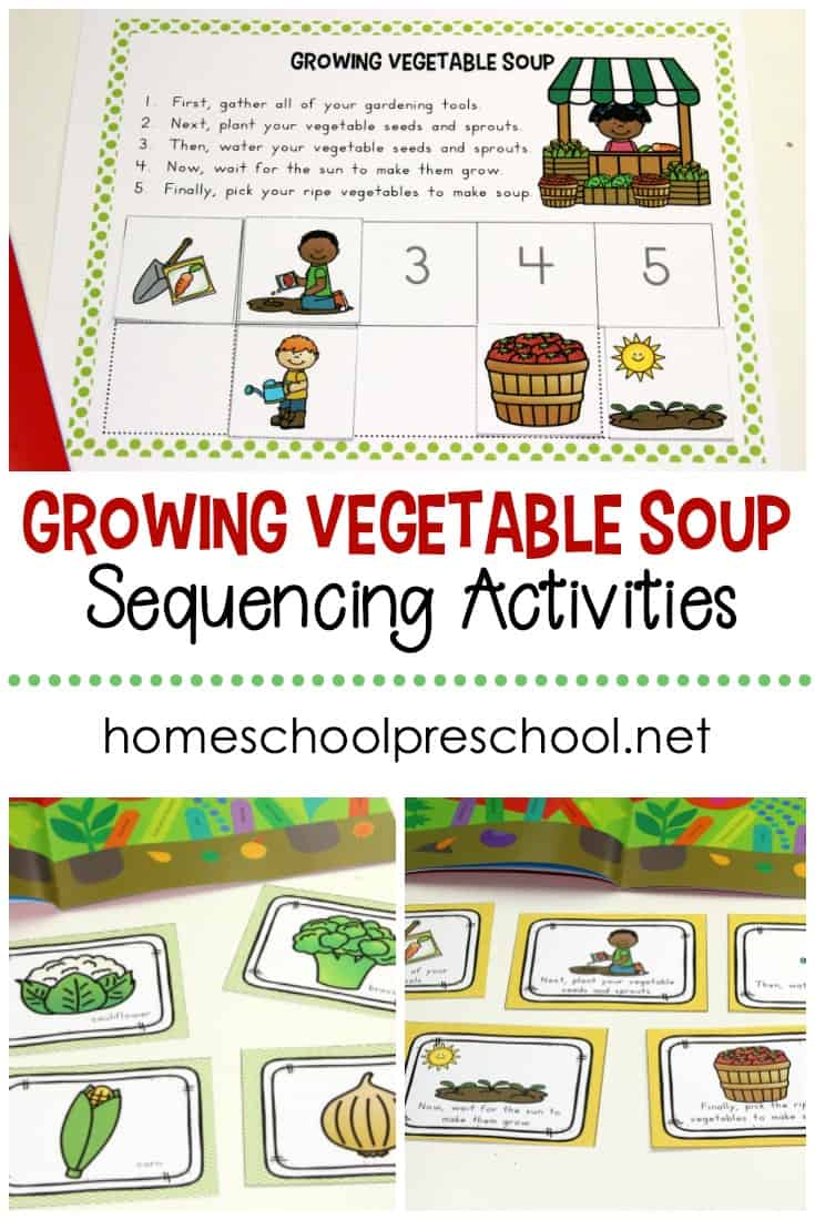 Growing-Vegetable-Soup-Story-Sequence-Cards Literacy Board Games for Preschoolers