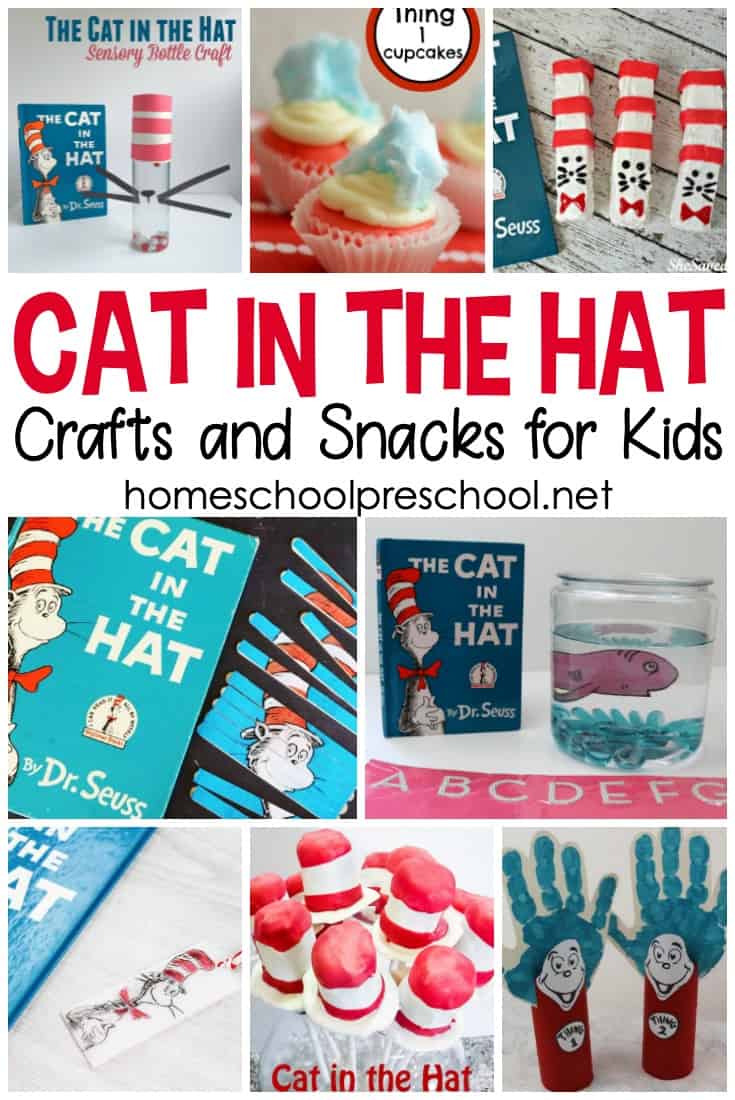 You and your preschoolers can celebrate Dr. Seuss's birthday on March 2 with this amazing collection of Cat in the Hat crafts and recipes!