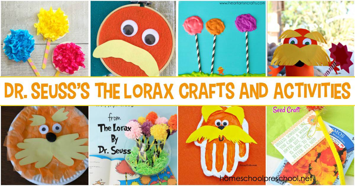Add these Lorax inspired crafts to your Dr Seuss activities! Your preschoolers are sure to love each one. They'll be begging to do just one more!