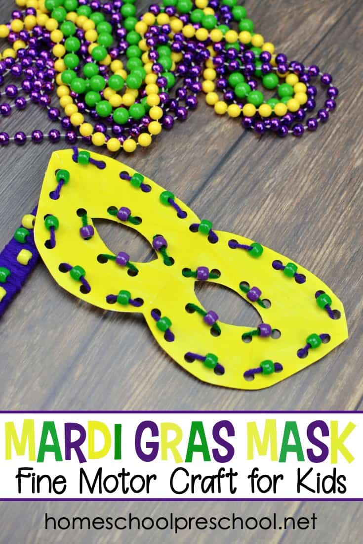 Mardi Gras Mask Paper Plate Craft for Kids