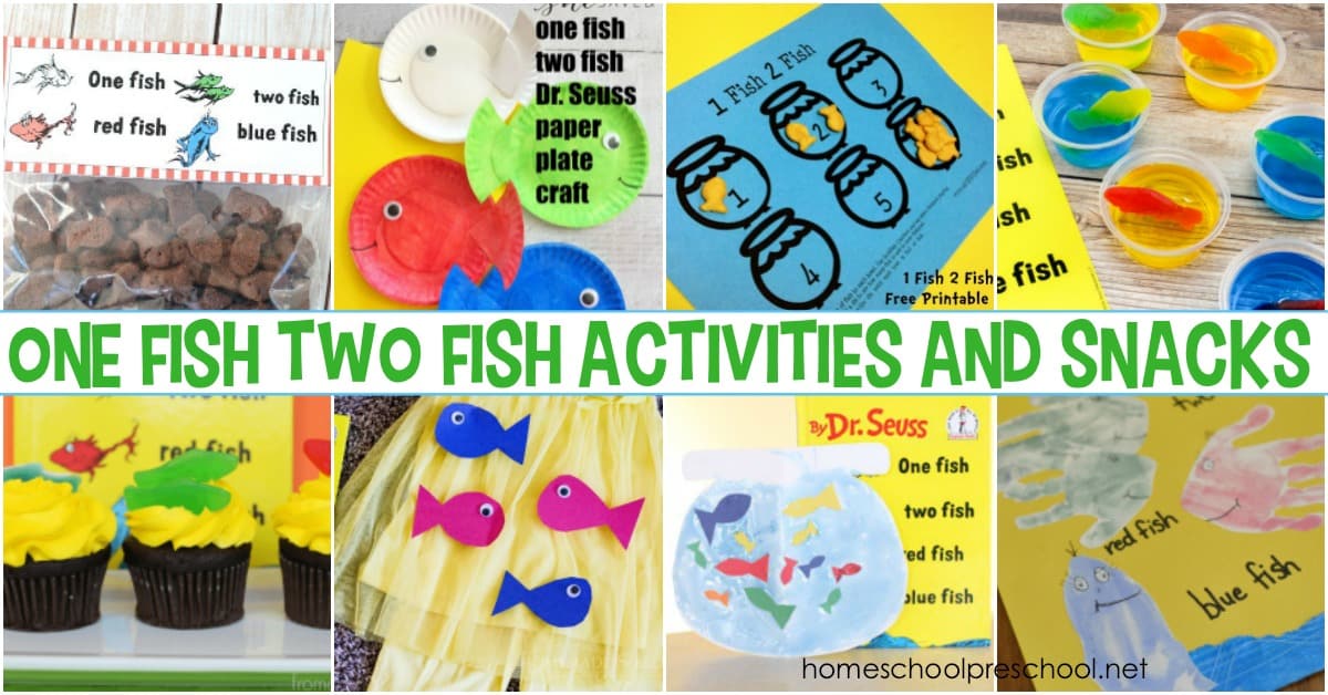 Dr. Seuss Day is the perfect day to try one or more of these One Fish Two Fish activities and snacks! They're perfect for homeschools and classrooms.