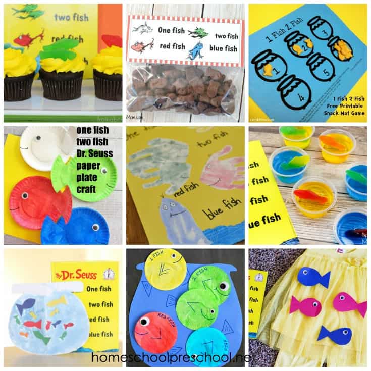 Dr. Seuss Day is the perfect day to try one or more of these One Fish Two Fish activities and snacks! They're perfect for homeschools and classrooms.