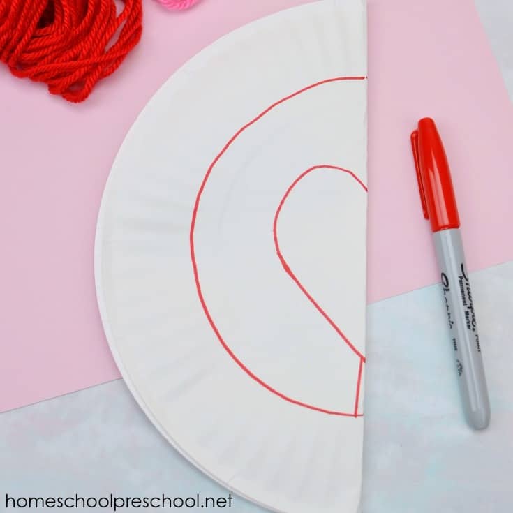 paper-plate-craft-template Valentine's Day Paper Plate Craft for Kids