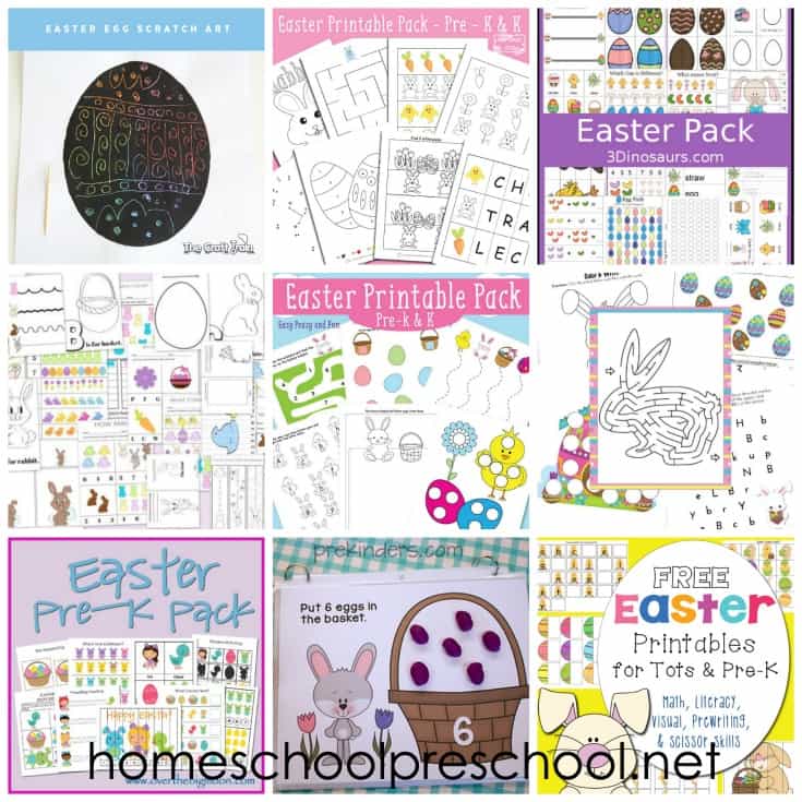 In this collection of free Easter printables for preschoolers, you'll find everything you need to focus on early learning skills this holiday season.