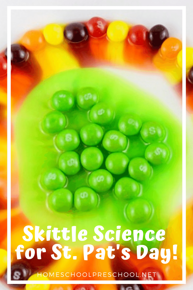 I love being able to incorporate the holidays into our homeschool lessons. This easy Skittles science project is perfect for St. Patrick’s Day!