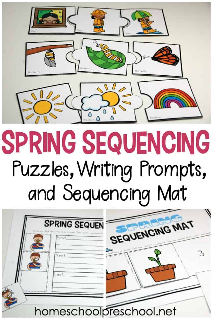 Don't miss these spring sequence cards that include puzzles, a sequencing mat, and story telling page for 3 step sequencing cards.