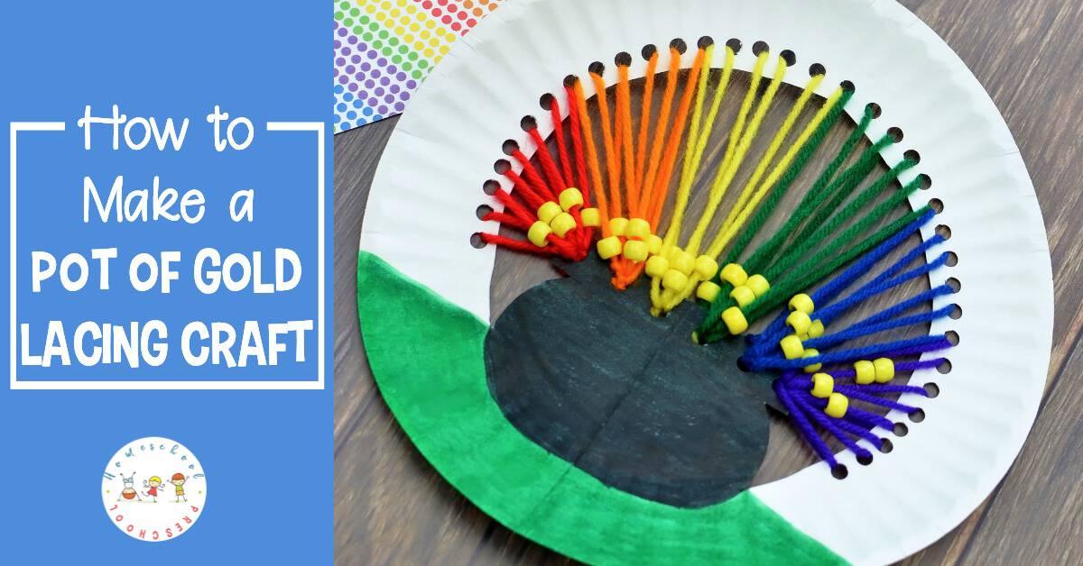 Preschoolers can work on fine motor skills as they create this pot o' gold paper plate craft for kids. It's the perfect addition to your St. Patrick's Day activities.