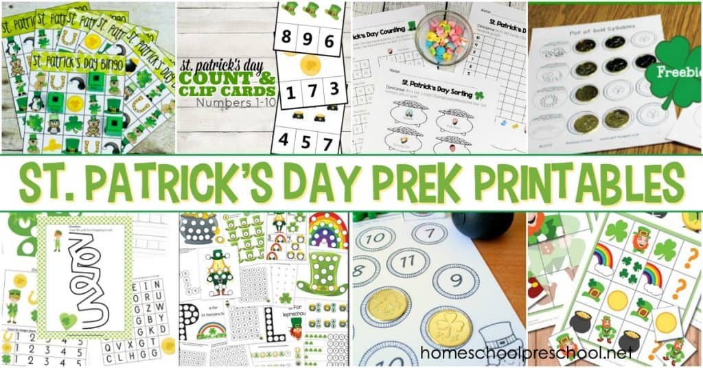 These St Patricks Day printables are sure to keep your preschoolers engaged in learning basic math and literacy skills throughout the holiday season.