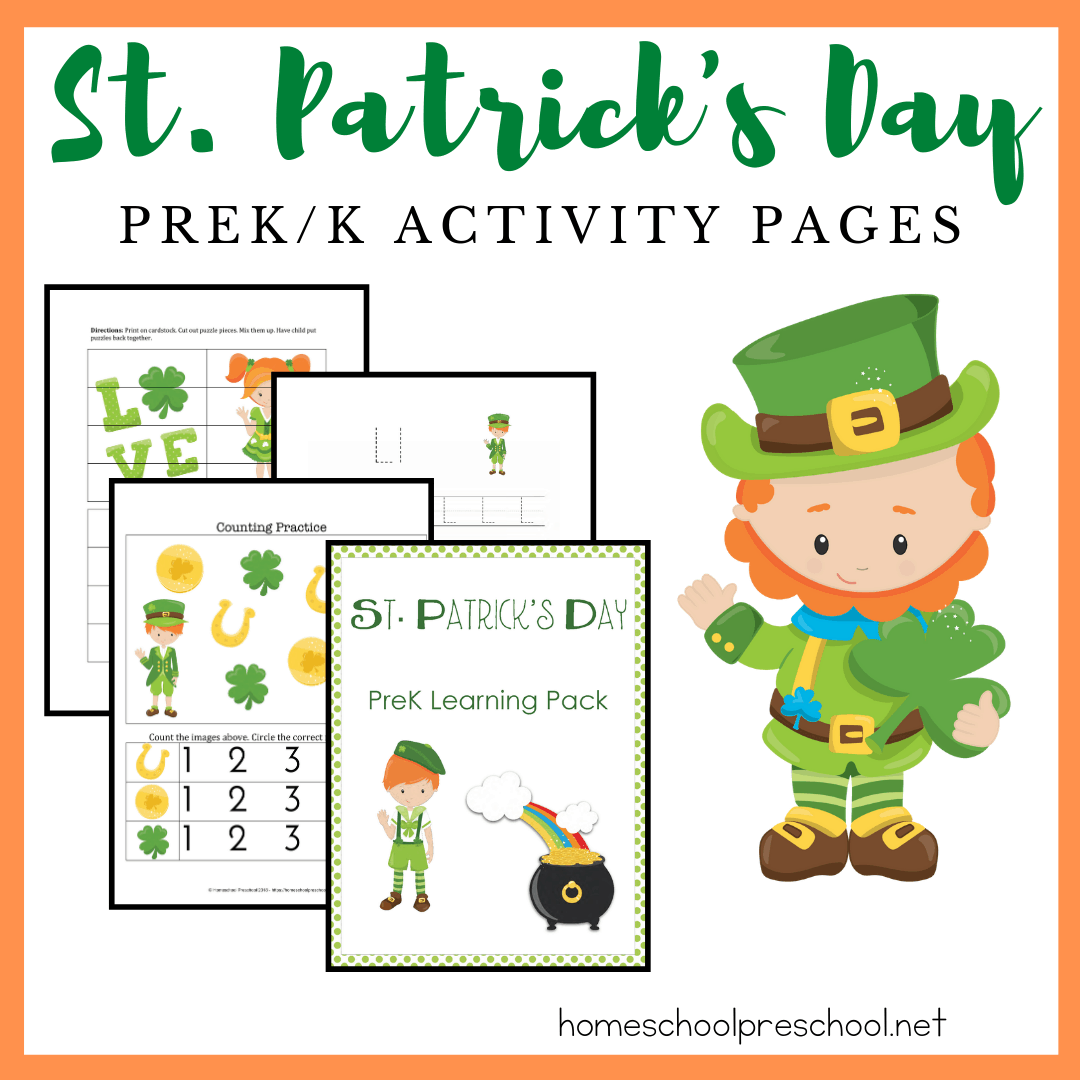 Your little ones will enjoy this St Patricks Day Preschool Pack! It features leprechauns and rainbows, and it's packed full of learning fun!
