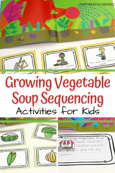 Growing Vegetable Soup story sequence cards are a great way to help students retell this simple story. Includes picture cards, sequencing mat, and more.