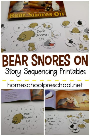 FREE Printable Bear Snores On Sequencing Cards