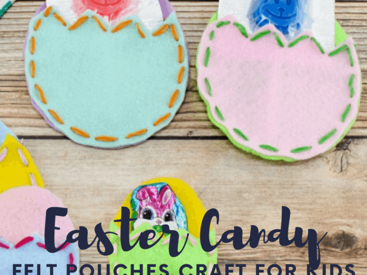 Are you looking for a unique Easter craft for preschoolers? Let them practice lacing this felt Easter egg pouch craft. Then fill them with candy!