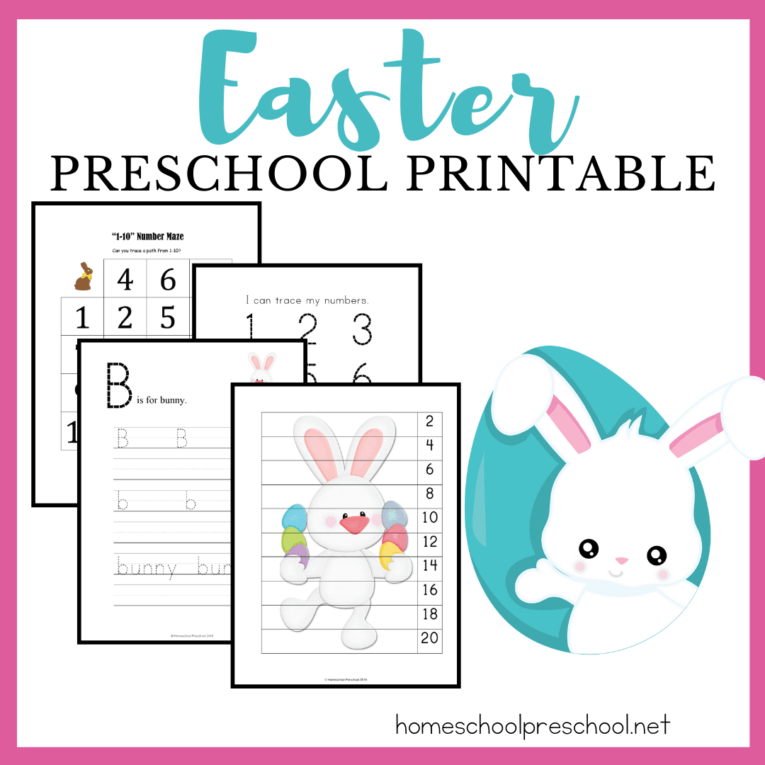 This Easter printable is packed full of early math and literacy activities! With over 30 pages, it's sure to keep your preschoolers busy all season!