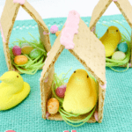 This adorable Peeps preschool Easter snack is so easy to make! Kids will love helping you assemble (and eat) this sweet treat.