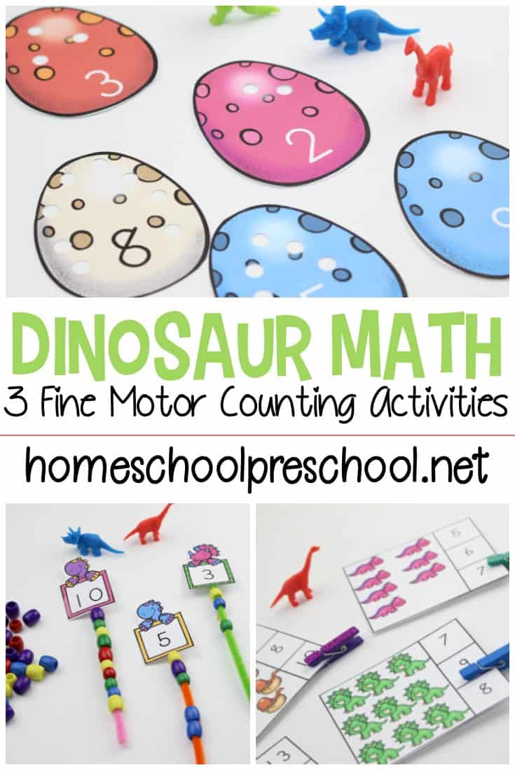 dinosaur-counting-activities-for-preschoolers Playdough Mats for Spring and Summer