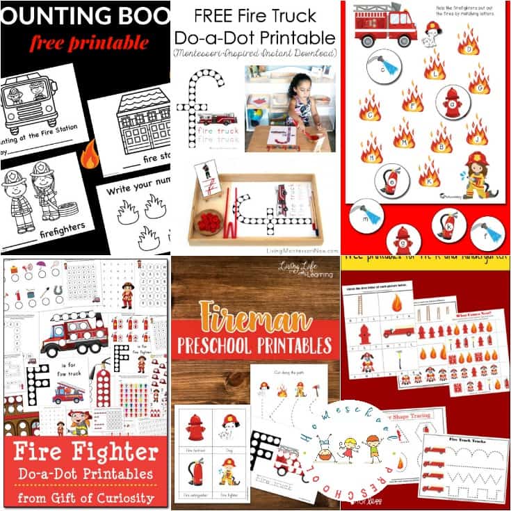 Free firefighter printables for preschool kids! Focus on community helpers and fire safety with these printable learning activities.