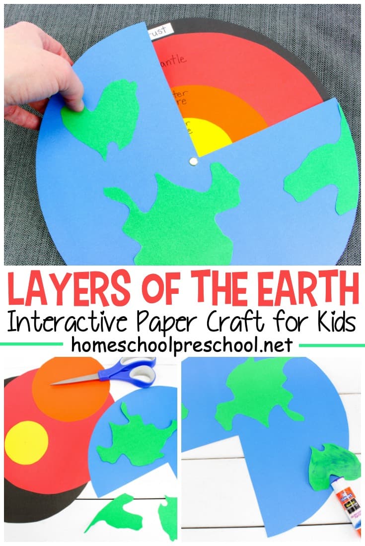 Explore the inside of the earth with this easy layers of the Earth preschool craft! It's perfect for Earth Day and your Earth science activities.