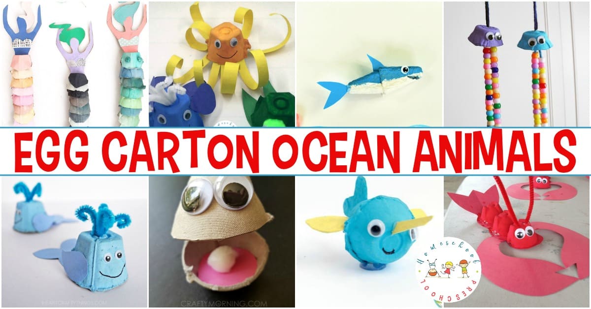 Egg carton ocean animals make great summertime crafts! Whether you're heading to the beach or just learning about it, try one (or more) of these ideas. 