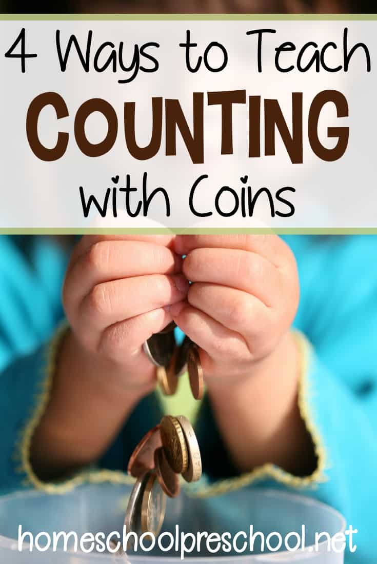 How to teach counting with coins. Four hands-on math activities for preschool and kindergarten kiddos. Make math fun again!
