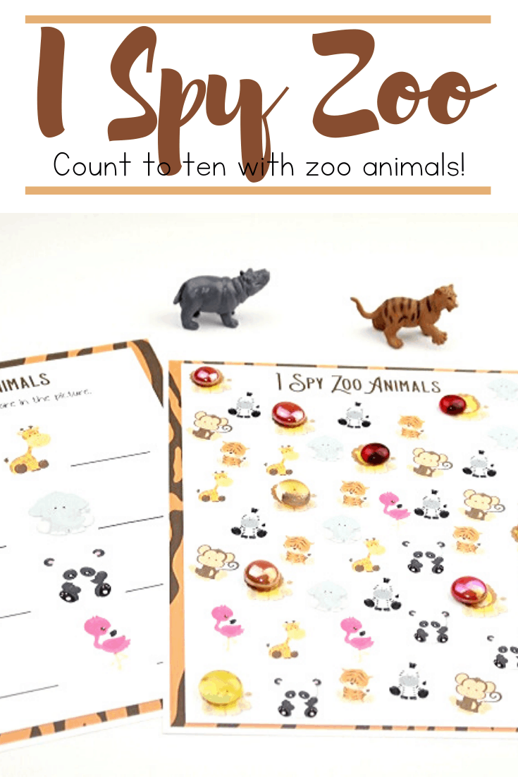 Learning about zoo animals is so much fun for preschoolers. This I Spy Zoo Animals game is a great way to practice counting with their favorite animals.