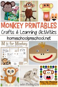 Monkey Printables for Preschoolers